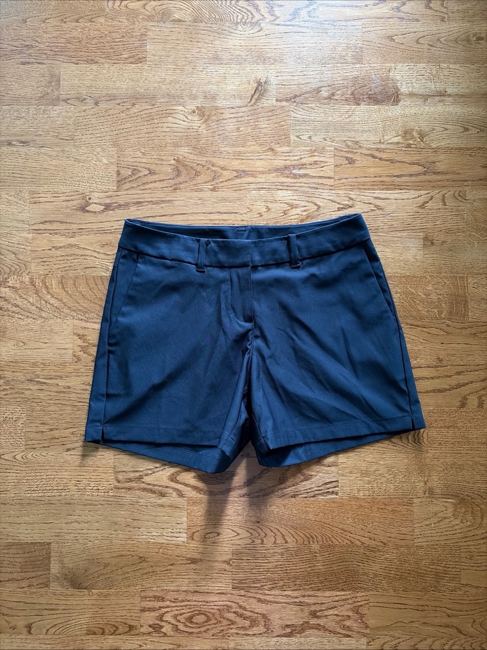 NIKE Golf Shorts Black Pocket Women 2 Chino Athletic Coach Dri Fit 4.5" Flat